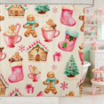 thumbnail image 1 of Manfei Snowflake Waterproof Shower Curtain 72Wx84L Snow Bathroom Waterproof Shower Curtain, Brown Cream, 1 of 5