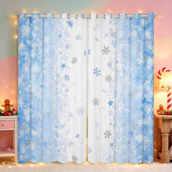 Manfei Snowman Blackout Curtains Christmas Window Curtains Pack of 2 (38x45 Each), Peach Pink