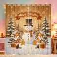 thumbnail image 1 of Manfei Snowman Blackout Curtains Set of 2 (52x84 Each) Snow Curtain, Yellow Green, 1 of 6