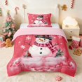 thumbnail image 1 of Manfei Snowman Comforter Set Twin, Pink, 2 Piece, 1 of 6