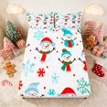 thumbnail image 1 of Manfei Snowman Fitted Sheet Snow Queen Bedding, Coral White 3-Piece 1 Fitted Sheet and 2 Pillowcases, 1 of 6