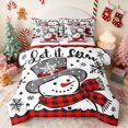 thumbnail image 1 of Manfei Snowman Full Size Bedding Sets 7-Piece Snow Full Size Bed in a Bag, Green Gold, Xmas Reversible, 1 of 6