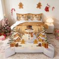 thumbnail image 1 of Manfei Snowman Full Size Comforter Sets Snow Bedding Comforter Set, Yellow Green 3-Pieces 1 Comforter and 2 Pillowcases, Xmas Reversible, 1 of 6