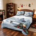 thumbnail image 1 of Manfei Snowman Queen Sheets Snow Queen Sheet Sets, Blue Silver 4-Piece (1 Flat Sheet, 1 Fitted Sheet and 2 Pillowcases), 1 of 6