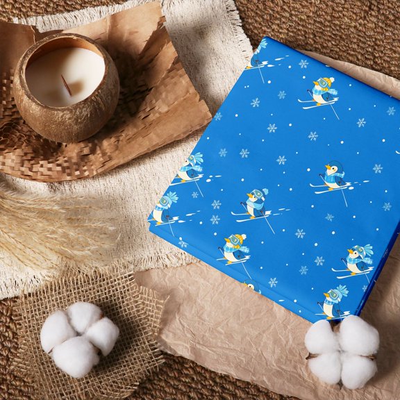 Erosebridal Snowman Ski Slope 100% Cotton Fabric by the Yard 2 Yards, Winter Sport Sewing Fabric