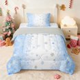 thumbnail image 1 of Manfei Snowman Twin Comforter Sets Christmas Bedding Set, Peach Pink 2 Pieces 1 Comforter and 1 Pillowcase, Gray Reversible, 1 of 6