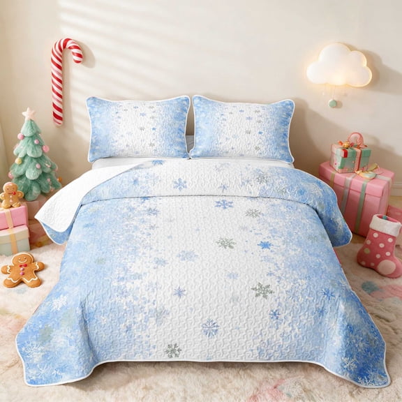 Erosebridal Snowman Twin Quilt Set, Peach Pink 2 Piece 1 Bedspread 1 Pillowcase