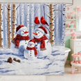 thumbnail image 1 of Manfei Snowman Waterproof Shower Curtain 72Wx72L Snow Bathroom Curtain, Blue White, 1 of 5