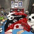 thumbnail image 1 of Erosebridal Soccer Comforter Set King Size Football Games Bedding Set Red Comforter Sports Theme Quilt Set, 1 of 7
