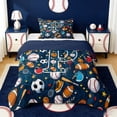 thumbnail image 1 of Erosebridal Soccer Football Sport Twin Comforter Sets,Letter P Monogrammed Bedding Set For Boys Kids,Reversible navy blue,2 Pieces, 1 of 7