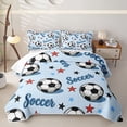 thumbnail image 1 of Erosebridal Soccer Gamer Twin Quilt Set for Teens,Boys Sport Theme Stars Print Twin Coverlet Set, 1 of 7