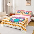 thumbnail image 1 of Erosebridal Soccer Ice Crem Drip Full Size Sheets, Waffle American Flag Bed Sheets, 1 Flat Sheet, 1 Fitted Sheet and 2 Pillowcases, 1 of 5