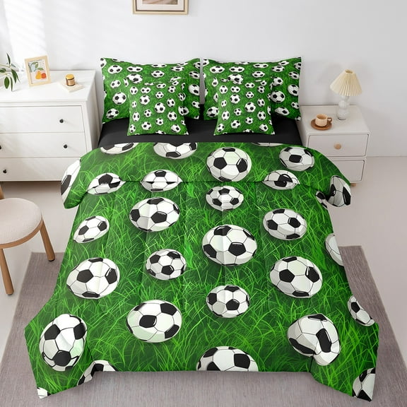 Erosebridal Soccer Player Bedding Sets Twin Size, American Football Comforter Sets with Sheets, Sports Lover Decor, Reversible