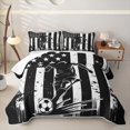 thumbnail image 1 of Erosebridal Soccer Player Twin Quilt Set, Stars and Stripes Flag Twin Coverlet Set for Men and Women, 2pcs, 1 of 7