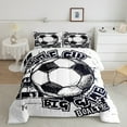 thumbnail image 1 of Erosebridal Soccer Print Bedding Sets Queen with Comforter, Retro American Football Duvet Insert, Modern Balls Player Decor, 3pcs, 1 of 7
