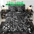 thumbnail image 1 of Erosebridal Soccer Print Twin Bedding Sets 7-Piece for Boys Girls,Sport Football Bedding Comforter Set for Kids Teens,Black Reversible,Lightweight Room Decor, 1 of 6