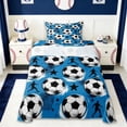 thumbnail image 1 of Erosebridal Soccer Sport Games Themed Kids Twin Sheet Sets For Football Gamer,Cute Stars Print Bedding 3-Piece, 1 of 6