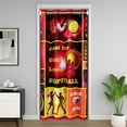 thumbnail image 1 of Erosebridal Softball Door Curtain Panel 52x84, Ball Gamer Gaming Game Black Out Curtain, 1 of 5