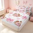 thumbnail image 1 of Erosebridal Southwestern Cowgirl Hats Zipper Queen Comforter Set with Fitted Sheet and 2 Pillowcases for Girls, Princess Style Bow Zipper Bedding Set, Pink Reversible, 1 of 7