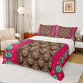 thumbnail image 1 of Erosebridal Southwestern Tribal Aztec Full Size Sheets 4-Piece For Boys Girls,Bohemian Traditional Floral Damask Bed Sheets For Teens,Green Red, 1 of 5