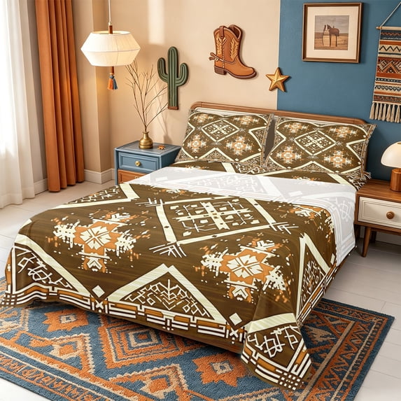 Erosebridal Southwestern Tribal Pattern Queen Sheets,Handcrafted ...
