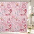 thumbnail image 1 of Erosebridal Sparkle Perfume Shower Curtain 72Wx78L,Girly Diamonds Print Bath Curtain,Gold White, 1 of 5
