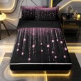thumbnail image 1 of Erosebridal Sparkling Star Zipper Twin Comforter Sets with Fitted Sheet and 2 Pillowcases,Glitter Curtain Print Zipper Bedding Set,Pink Black,Black Reversible, 1 of 6