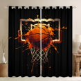 thumbnail image 1 of Erosebridal Splash Basketball Black Out Curtains, Cool Sports Curtains Pack of 2 (42x63 Each) for Boys and Girls, 1 of 6