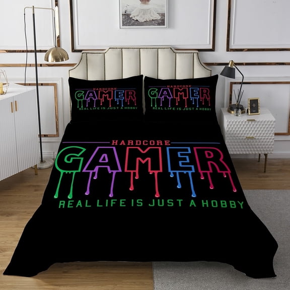 Erosebridal Splash Bedspread Sets Twin Size,Hobby Gamer Bed Quilt,Room Decorative,Breathable,2pcs