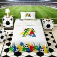 thumbnail image 1 of Erosebridal Splash Soccer Letter A Twin Sheet Sets, Sport Bedding for Boys and Girls, 3 Pieces, 1 Flat Sheet, 1 Fitted Sheet and 1 Pillowcase, 1 of 6