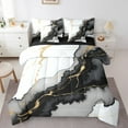 thumbnail image 1 of Erosebridal Splashing Ink Marble Bed in a Bag King Size,Balck Ink Fluid Art Bed Set,Splash Marbling Bedding King Size For Boys,Microfiber Bedroom Decor Reversible,7 Pieces, 1 of 6