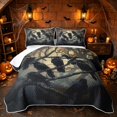 thumbnail image 1 of Erosebridal Spooky Crow Quilt Full, Hippie Autumn Foliage Full Bedspread Sets for Boys Girls, Amber Dark Brown, 3-Piece 1 Coverlet and 2 Pillowcases, 1 of 7