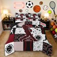 thumbnail image 1 of Erosebridal Sport Baseball Plaid Full Size Comforter Sets 3 Pieces for Kids Boys,Ball Gamer Bedding Sets for Teens,Black Reversible,Ultra Soft Home Decor, 1 of 6