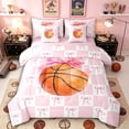 thumbnail image 1 of Erosebridal Sport Basketball Print Twin Bedding Sets 7-Piece for Girls,Kawaii Plaid Bowknot Bedding Comforter Set for Kids Teens,Pink Reversible,Luxury Bedroom Decor, 1 of 6