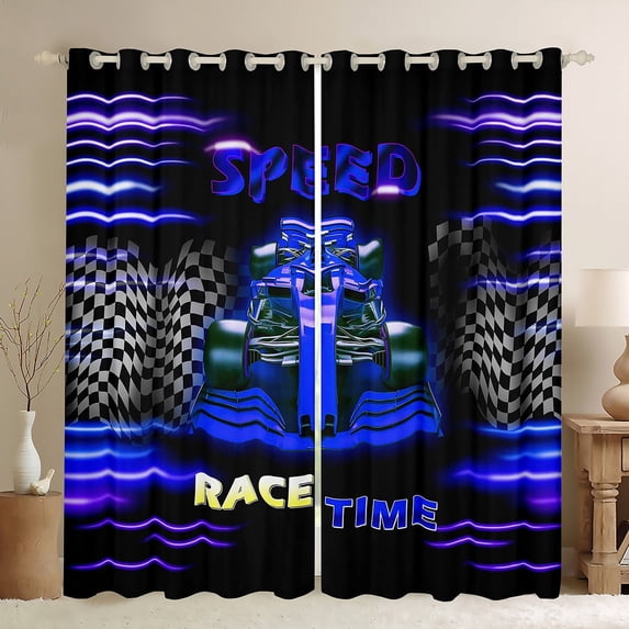 Erosebridal Sport Car Curtains and Drapes (38Wx54L),Buffalo Plaid Blackout Curtains for Bedroom,Extreme Sport Curtains Pack of 2 (38Wx54L),Car Room Decorative