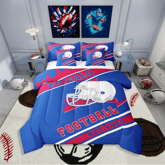 Erosebridal Sport Football Bed in a Bag King size,Stripes Bedding King Size,Room Decorative,Reversible,Ultra Soft,7pcs