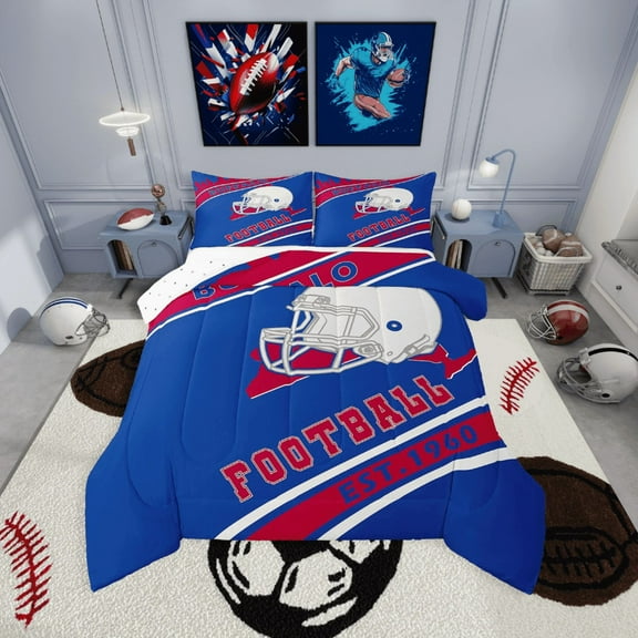 Erosebridal Sport Football Comforter Sets,Stripes Comforters & Duvets,Room Decorative,Reversible,Breathable,2pcs