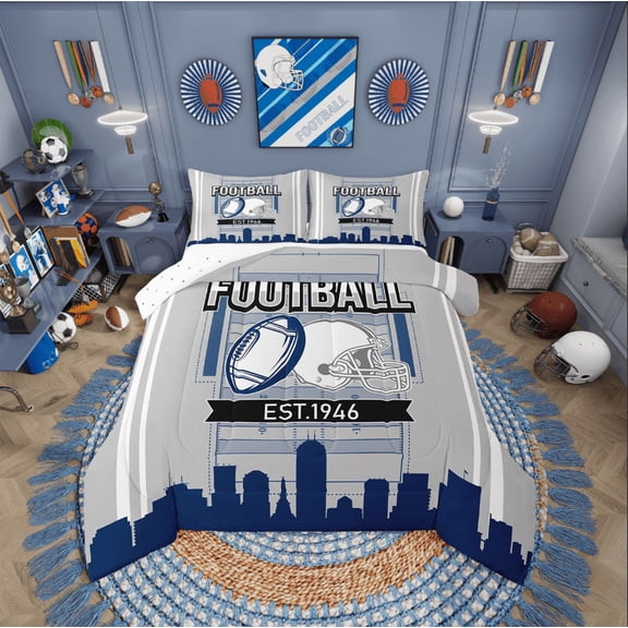 Erosebridal Sport Football Comforter Sets,Stripes Comforters & Duvets,Room Decorative,Reversible,Breathable,2pcs