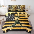 thumbnail image 1 of Erosebridal Sport Lover US Flag Bedding Comforter Set 7 Pieces for Kids Teens,Boys Girls Baseball Waffle Yellow Ice Cream Drip Full Bedding Set,Black Reversible,Microfiber Bedroom Decor, 1 of 6