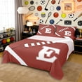 thumbnail image 1 of Erosebridal Sport Rugby Letter Monogrammed E Full Size Sheets 4-Piece for Teens,Football Gamer Bed Sheets for Boys Girls,Luxury Bedroom Decor, 1 of 5