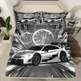 thumbnail image 1 of Erosebridal Sports Car Bed Sheets Racing Sports Game Fitted Sheet Retro Grey Race Car Bedding Set Cool Sports Grunge Vintage Decor Sheets with 1 Pillowcase,Twin 2Pcs, 1 of 5