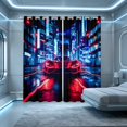 thumbnail image 1 of Erosebridal Sports Car Blackout Curtains, City Night Curtains Pack of 2 (42x84 Each), Red Neon City, 1 of 5
