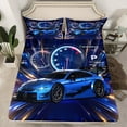 thumbnail image 1 of Erosebridal Sports Car Fitted Sheet Twin Size,Race Car Bedding Set Cool Speed Race Sports Car Bed Sheets Young Man Room Decor,Extreme Sports Theme Sheets (Blue,2Pcs), 1 of 5