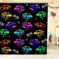 thumbnail image 1 of Erosebridal Sports Car Shower Curtain 72Wx72L, Paint Splatter Bathroom Curtain, Black Splatter, 1 of 5