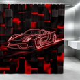thumbnail image 1 of Erosebridal Sports Car Shower Curtain 72Wx84L, Neon Outline Bathroom Shower Curtain, Red Neon Outline, 1 of 5