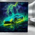 thumbnail image 1 of Erosebridal Sports Car Shower Curtain 72Wx84L, Neon Speed Bathroom Shower Curtain, Green Yellow, 1 of 5