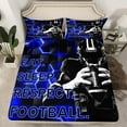 thumbnail image 1 of Erosebridal Sports Rugby Fitted Sheet Queen, Soccer Football Fitted Sheet Set Queen, Square Geometric Decor（No Top Sheet）, 1 of 6