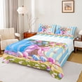 thumbnail image 1 of Erosebridal Spring Rose Flower Kid Bed Sheets, Easter Eggs King Sheets, Blue Pink, 4 Pieces, 1 of 5