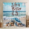 thumbnail image 1 of Erosebridal Sea Turtle Curtains for Living Room,Ocean Beach 30%-50% Blackout Curtains Set of 2 (38x45),Sealife Room Decorative, 1 of 6