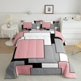 thumbnail image 1 of Erosebridal Square Geometric Bedding Sets King with Comforter, Chic Minimalst Duvet Insert, Abstract Ombre Decor, Ultra Soft 3pcs, 1 of 8